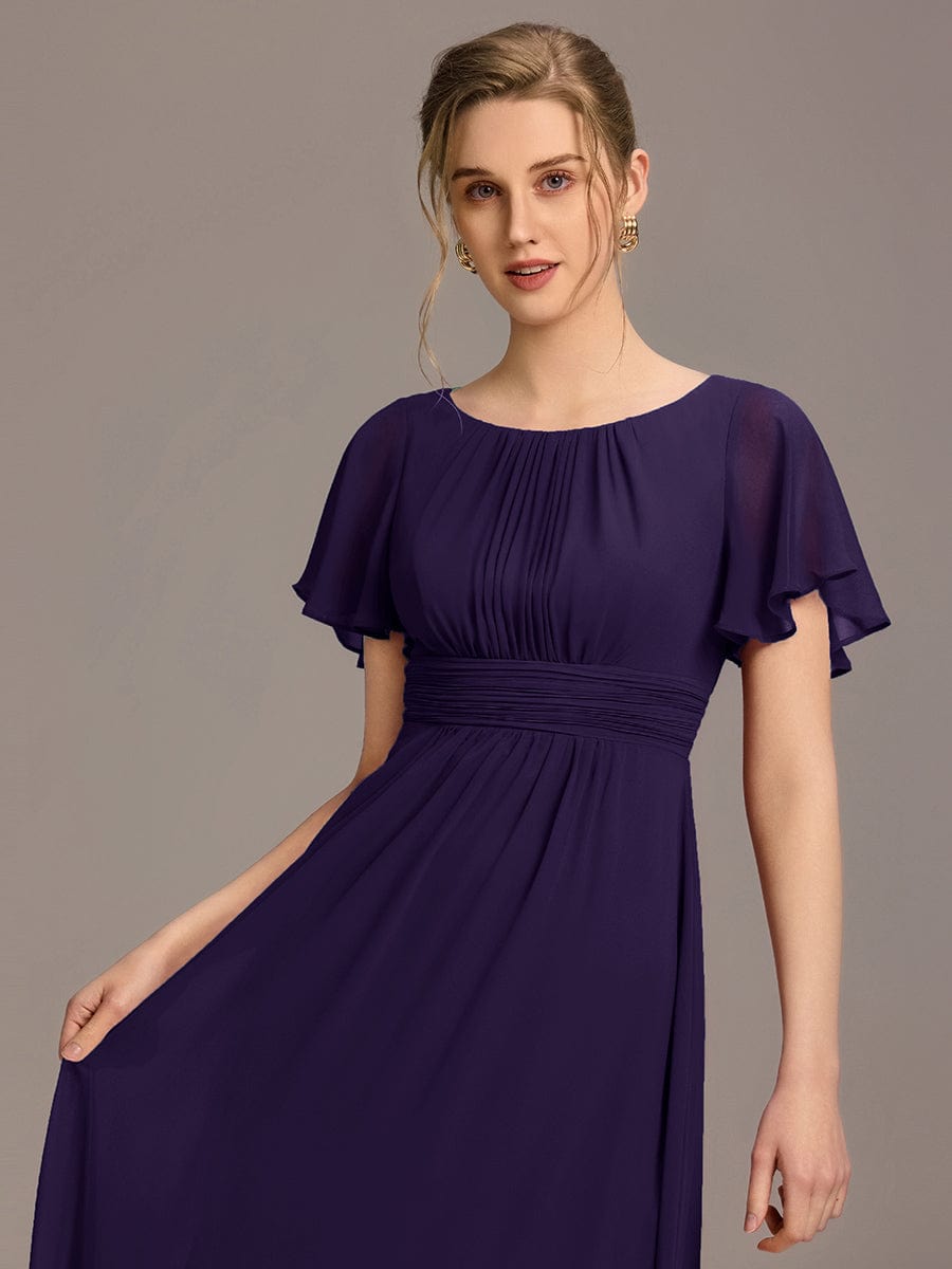 ever KIMORA|Maxi Chiffon Ruffles Sleeve Wedding Guest Dress