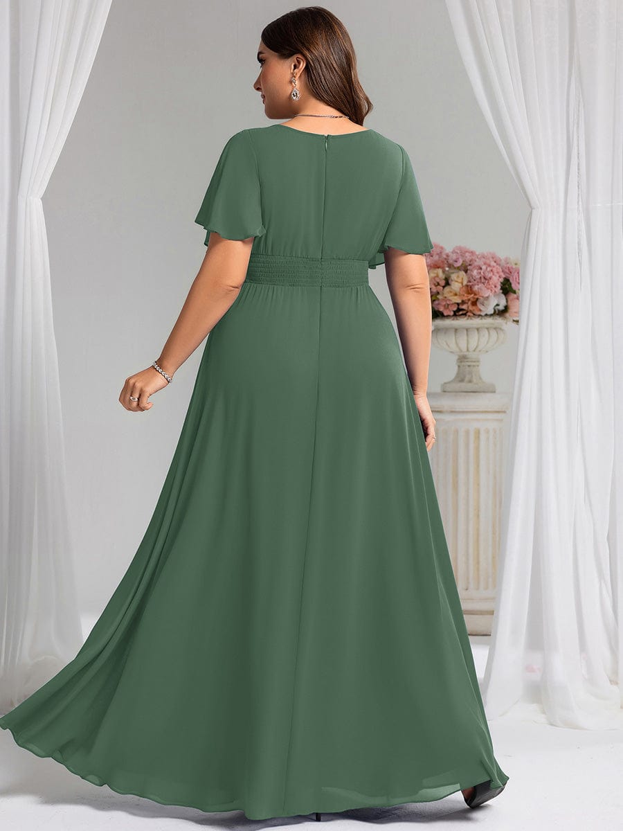 ever KIMORA|Maxi Chiffon Ruffles Sleeve Wedding Guest Dress