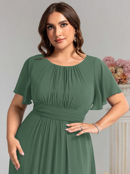ever KIMORA|Maxi Chiffon Ruffles Sleeve Wedding Guest Dress