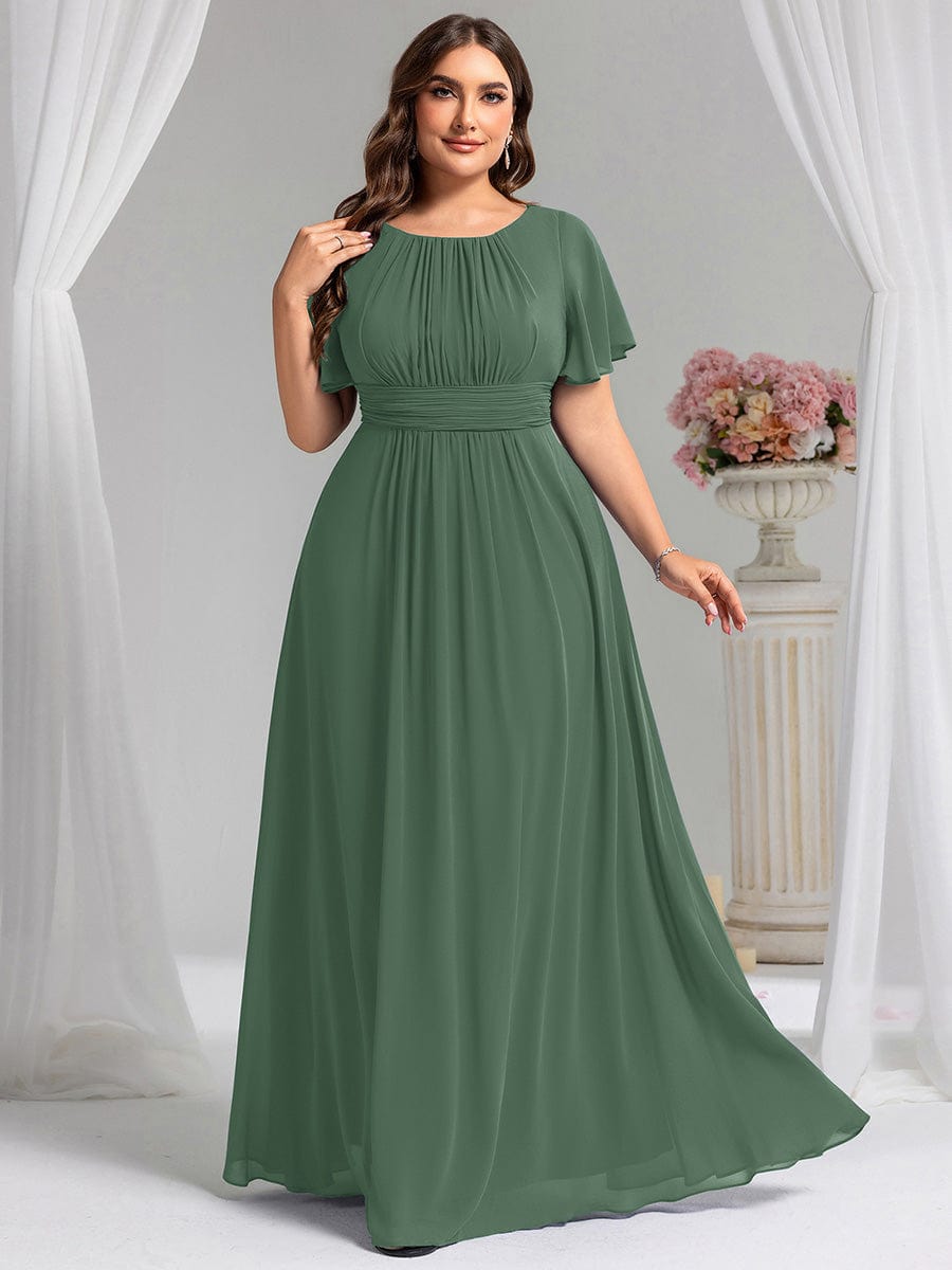 ever KIMORA|Maxi Chiffon Ruffles Sleeve Wedding Guest Dress