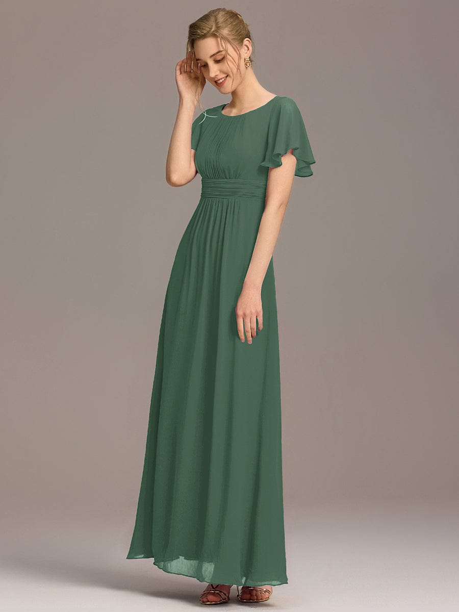 ever KIMORA|Maxi Chiffon Ruffles Sleeve Wedding Guest Dress