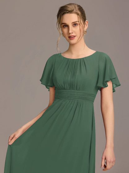 ever KIMORA|Maxi Chiffon Ruffles Sleeve Wedding Guest Dress