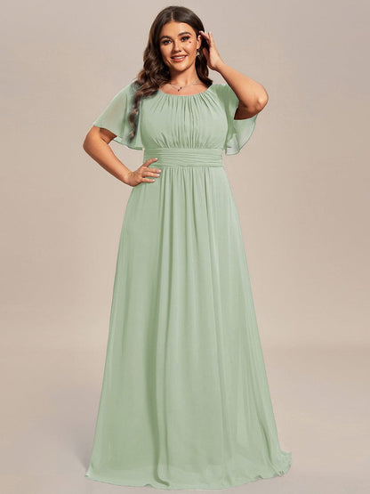 ever KIMORA|Maxi Chiffon Ruffles Sleeve Wedding Guest Dress