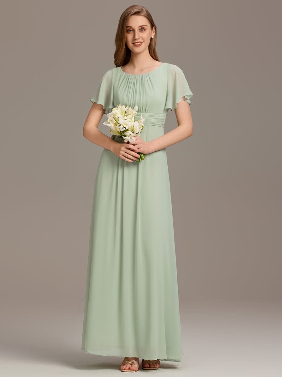 ever KIMORA|Maxi Chiffon Ruffles Sleeve Wedding Guest Dress