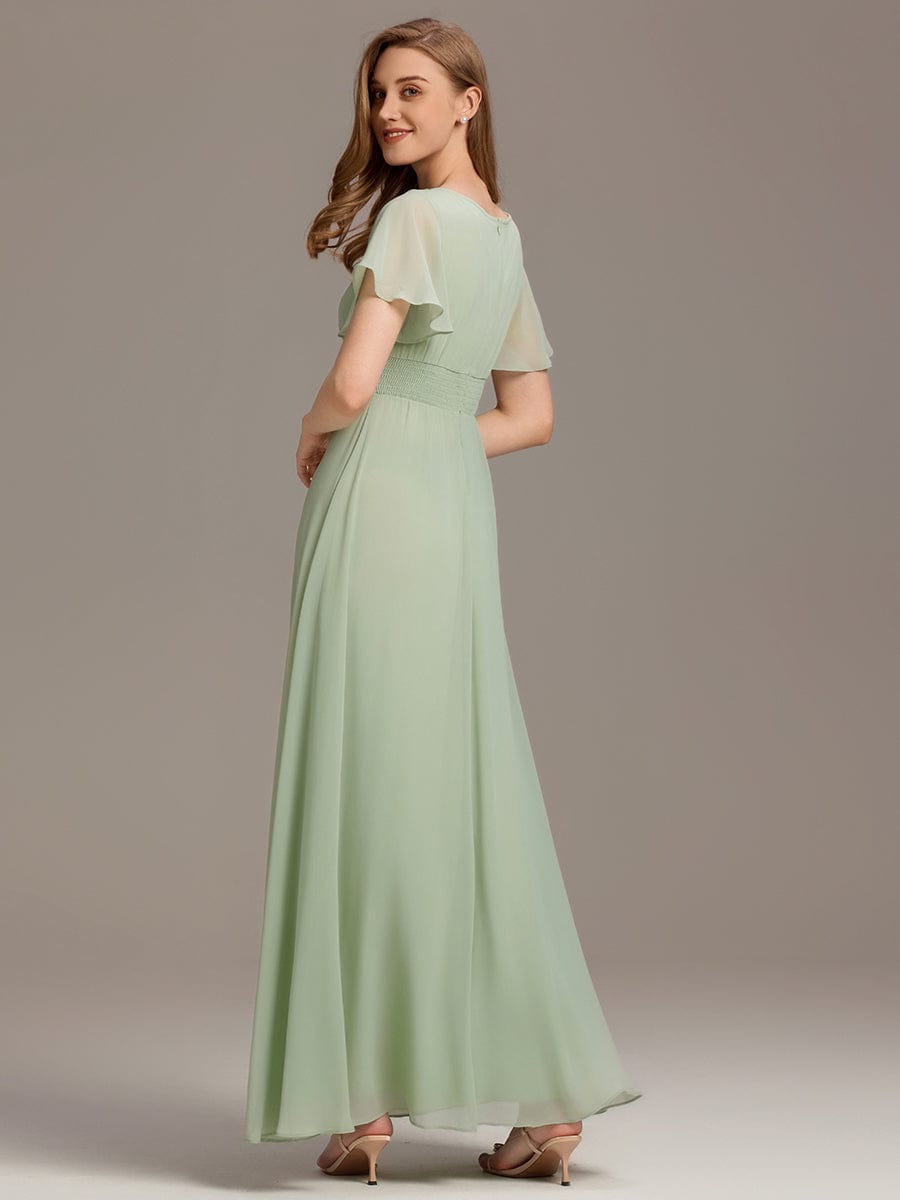 ever KIMORA|Maxi Chiffon Ruffles Sleeve Wedding Guest Dress