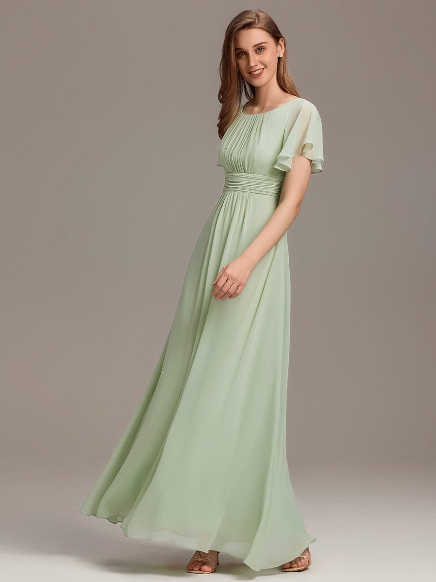 ever KIMORA|Maxi Chiffon Ruffles Sleeve Wedding Guest Dress