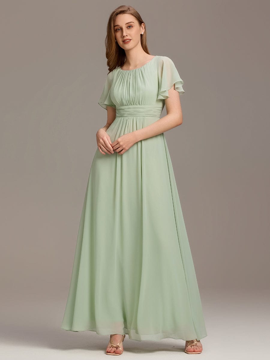 ever KIMORA|Maxi Chiffon Ruffles Sleeve Wedding Guest Dress