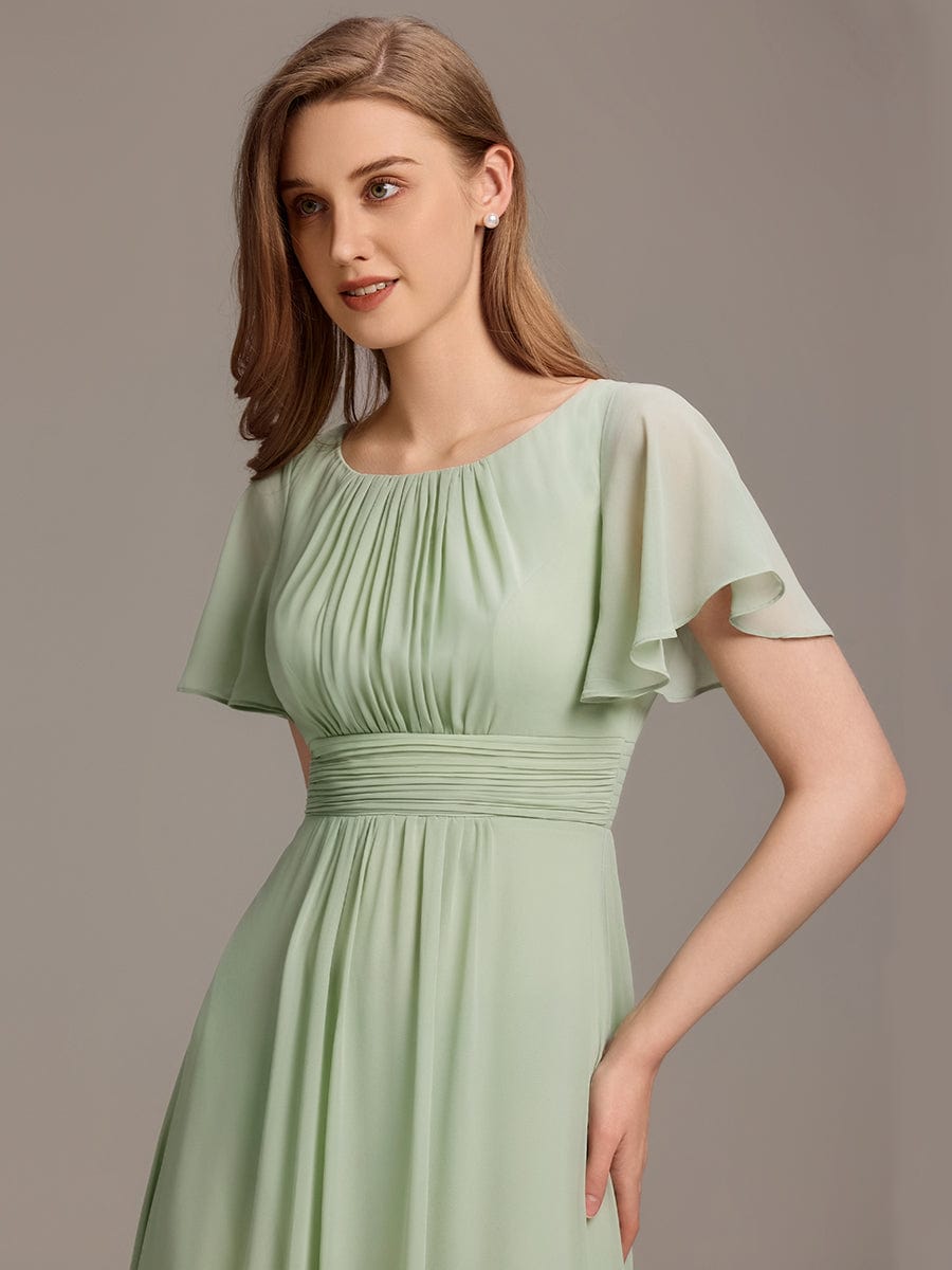 ever KIMORA|Maxi Chiffon Ruffles Sleeve Wedding Guest Dress