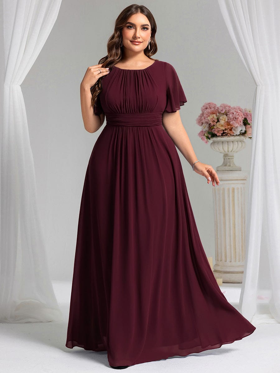 ever KIMORA|Maxi Chiffon Ruffles Sleeve Wedding Guest Dress