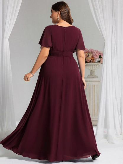 ever KIMORA|Simple Chiffon Pleated A-Line Bridesmaid Dress