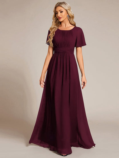 ever KIMORA|Maxi Chiffon Ruffles Sleeve Wedding Guest Dress