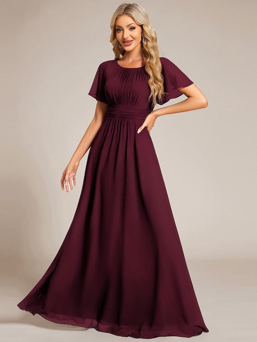 ever KIMORA|Maxi Chiffon Ruffles Sleeve Wedding Guest Dress