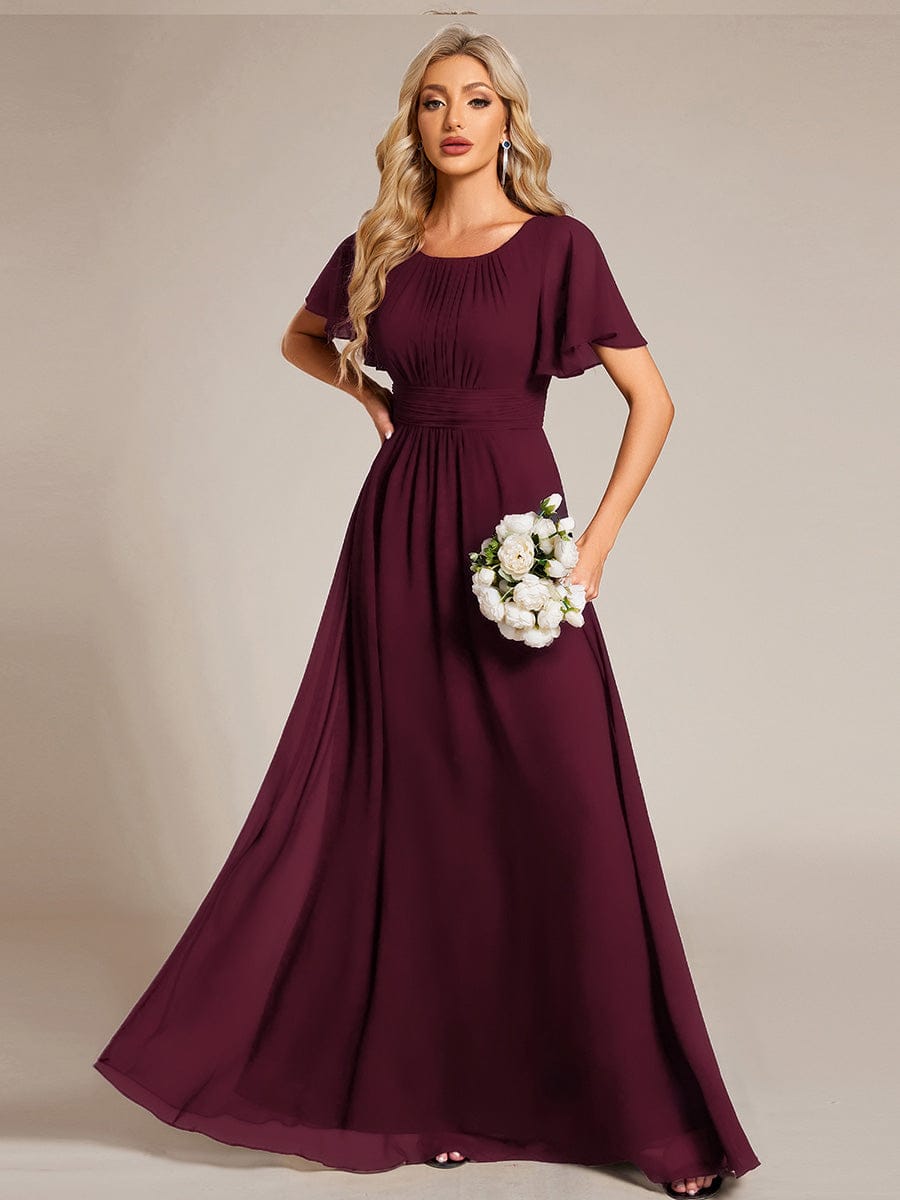 ever KIMORA|Maxi Chiffon Ruffles Sleeve Wedding Guest Dress