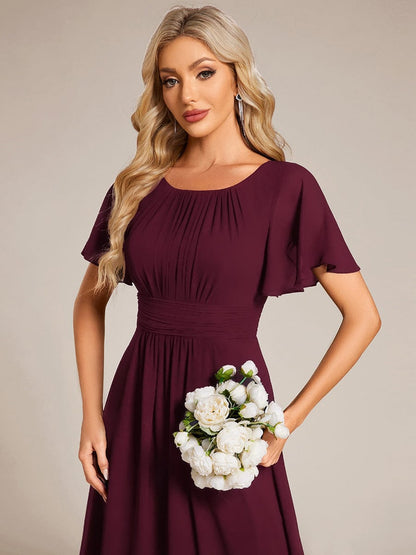 ever KIMORA|Simple Chiffon Pleated A-Line Bridesmaid Dress