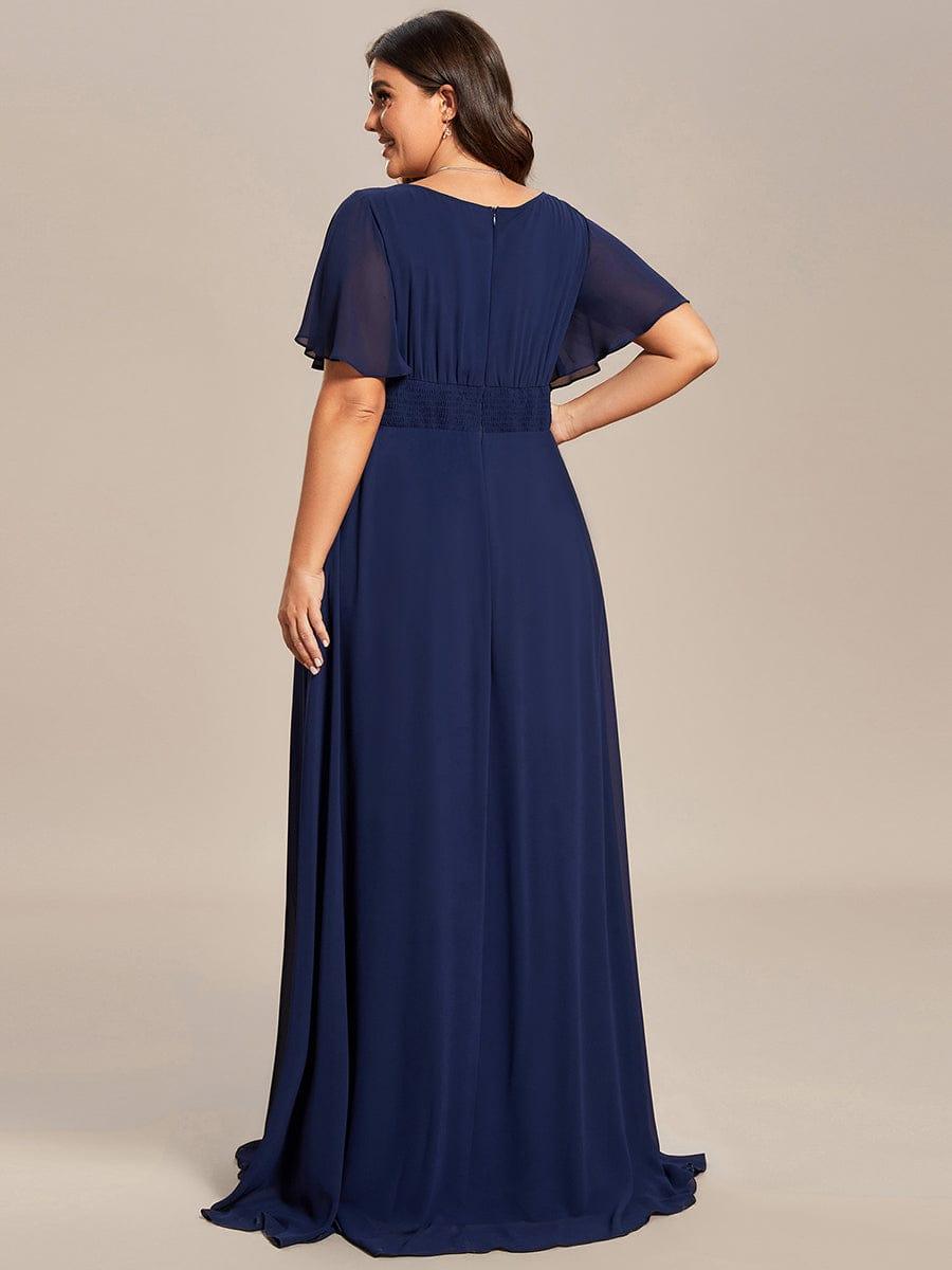 ever KIMORA|Maxi Chiffon Ruffles Sleeve Wedding Guest Dress