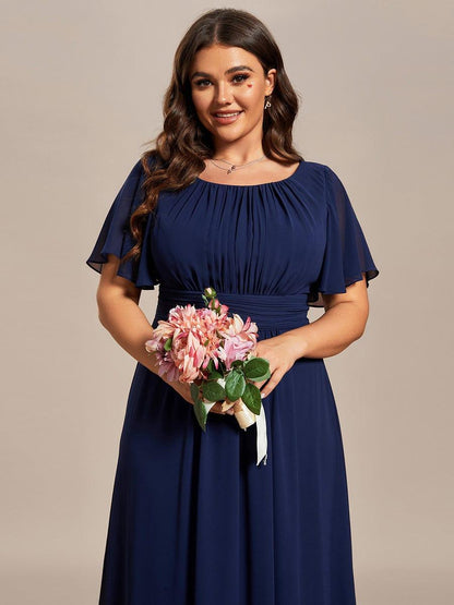 ever KIMORA|Maxi Chiffon Ruffles Sleeve Wedding Guest Dress