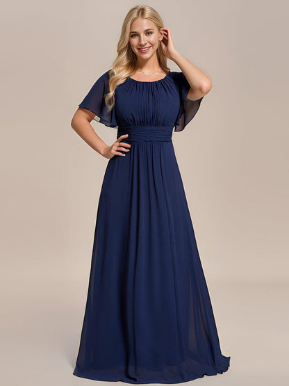ever KIMORA|Maxi Chiffon Ruffles Sleeve Wedding Guest Dress