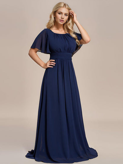 ever KIMORA|Maxi Chiffon Ruffles Sleeve Wedding Guest Dress