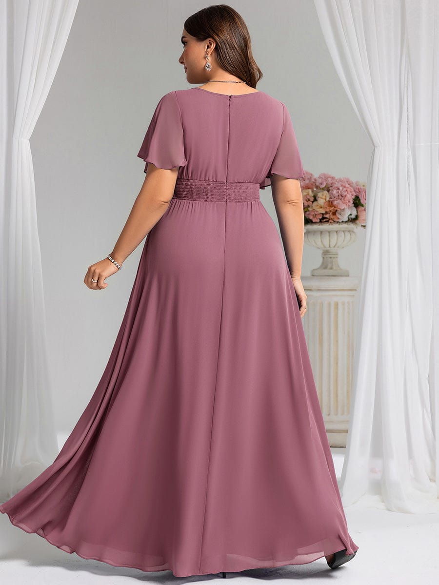 ever KIMORA|Maxi Chiffon Ruffles Sleeve Wedding Guest Dress