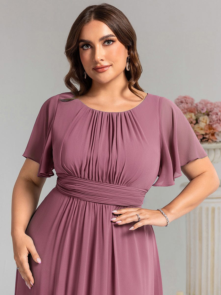 ever KIMORA|Maxi Chiffon Ruffles Sleeve Wedding Guest Dress