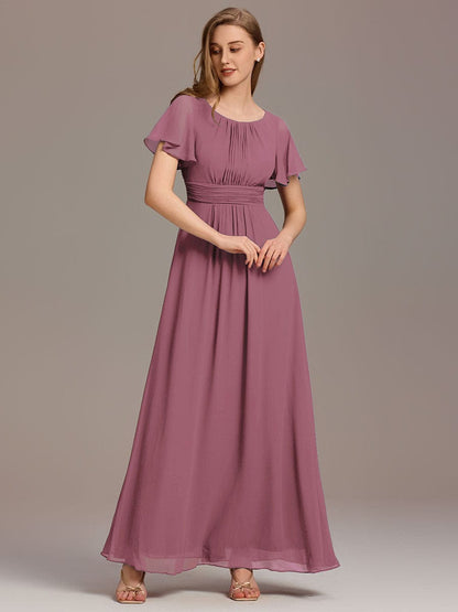 ever KIMORA|Maxi Chiffon Ruffles Sleeve Wedding Guest Dress