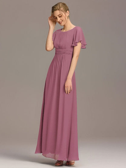ever KIMORA|Maxi Chiffon Ruffles Sleeve Wedding Guest Dress