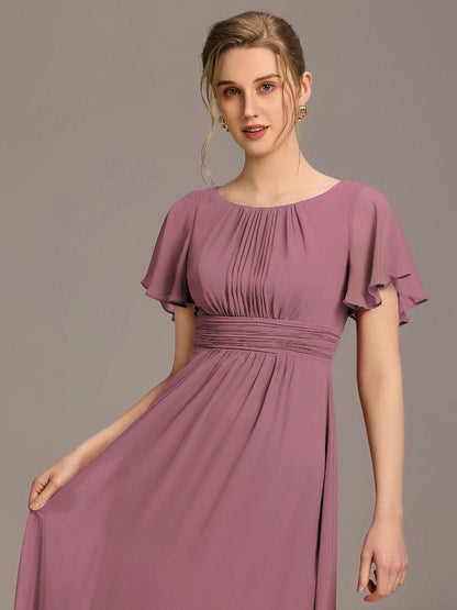 ever KIMORA|Maxi Chiffon Ruffles Sleeve Wedding Guest Dress