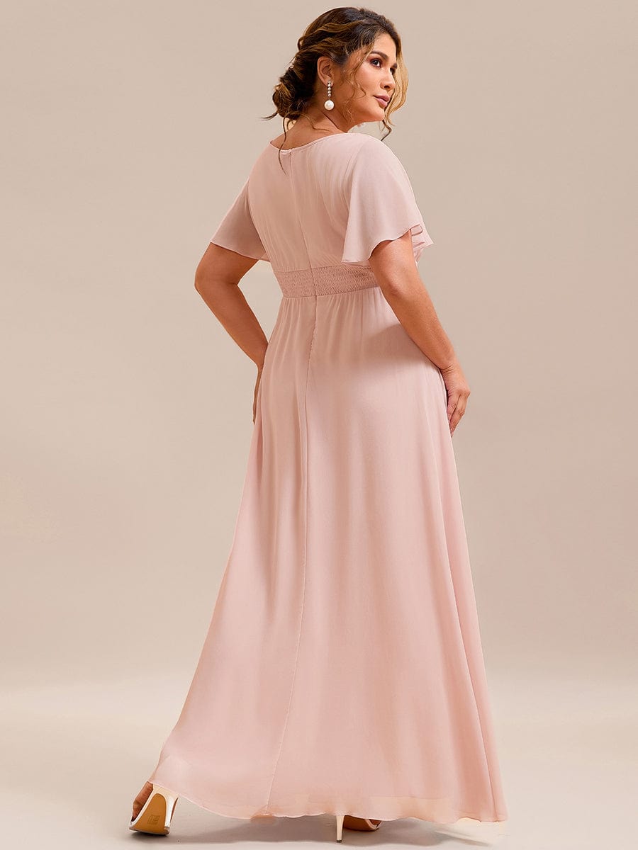 ever KIMORA|Maxi Chiffon Ruffles Sleeve Wedding Guest Dress