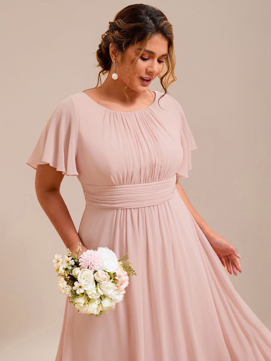ever KIMORA|Maxi Chiffon Ruffles Sleeve Wedding Guest Dress