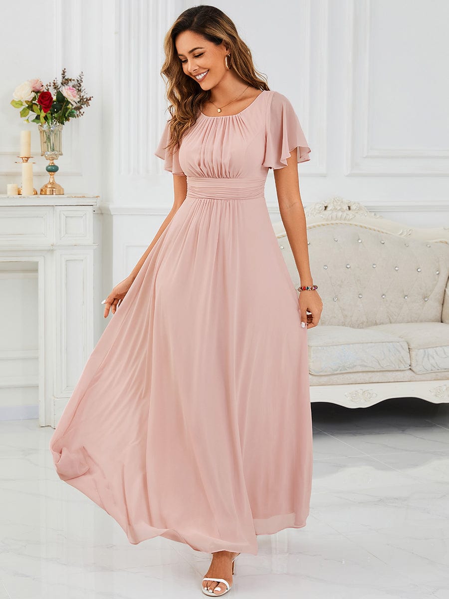 ever KIMORA|Maxi Chiffon Ruffles Sleeve Wedding Guest Dress