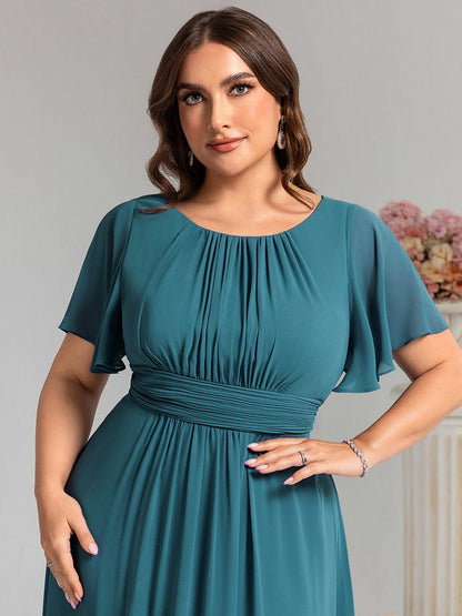 ever KIMORA|Maxi Chiffon Ruffles Sleeve Wedding Guest Dress