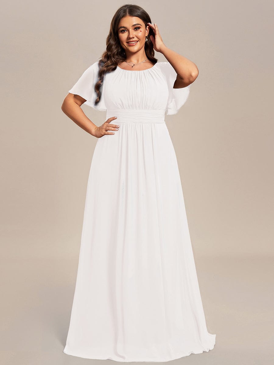 ever KIMORA|Maxi Chiffon Ruffles Sleeve Wedding Guest Dress