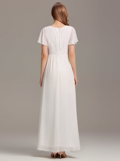 ever KIMORA|Maxi Chiffon Ruffles Sleeve Wedding Guest Dress
