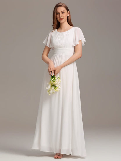 ever KIMORA|Maxi Chiffon Ruffles Sleeve Wedding Guest Dress