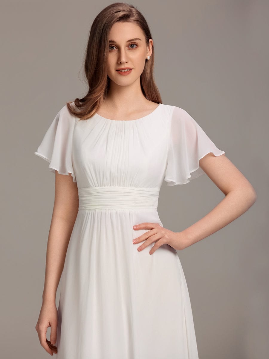 ever KIMORA|Maxi Chiffon Ruffles Sleeve Wedding Guest Dress