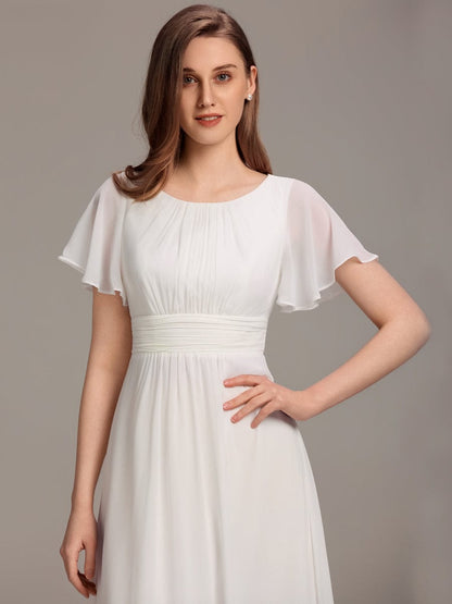ever KIMORA|Maxi Chiffon Ruffles Sleeve Wedding Guest Dress