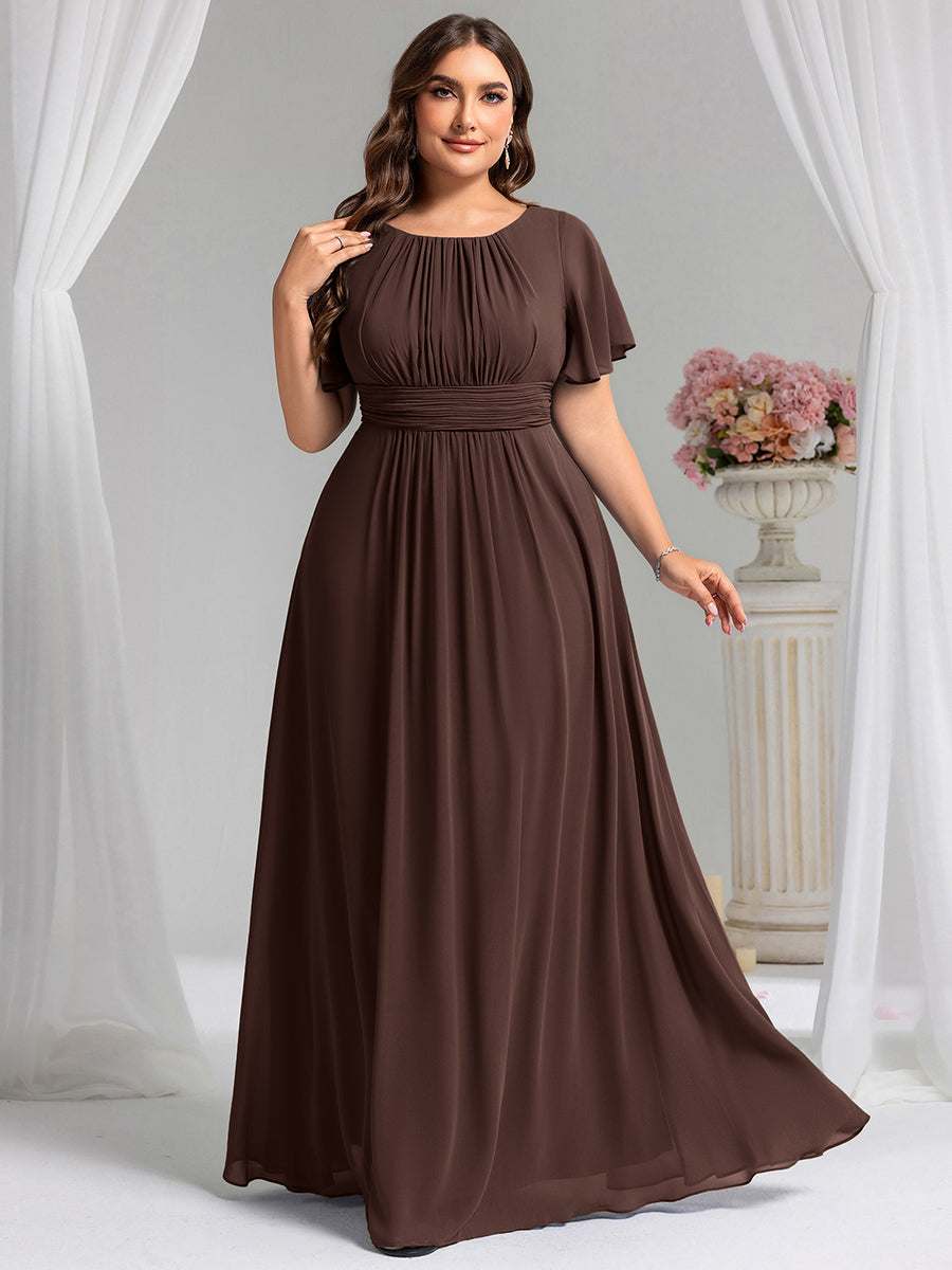 ever KIMORA|Maxi Chiffon Ruffles Sleeve Wedding Guest Dress