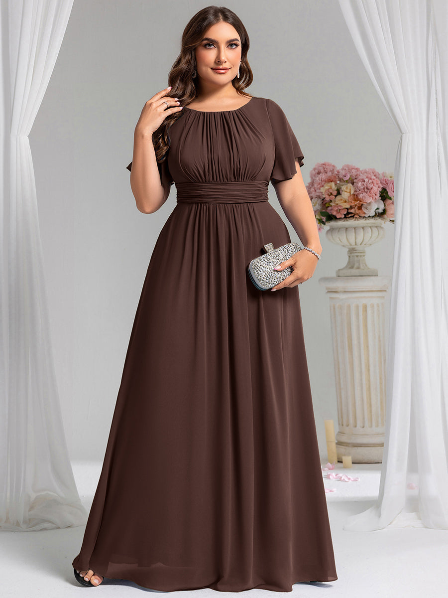ever KIMORA|Maxi Chiffon Ruffles Sleeve Wedding Guest Dress
