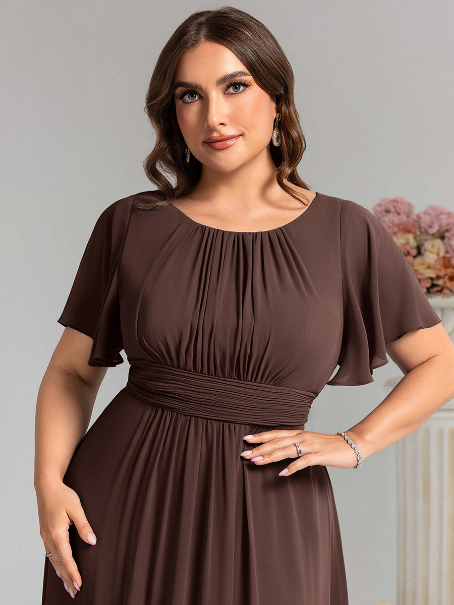 ever KIMORA|Maxi Chiffon Ruffles Sleeve Wedding Guest Dress