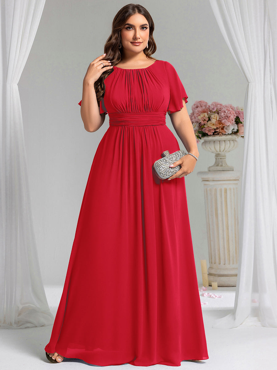 ever KIMORA|Maxi Chiffon Ruffles Sleeve Wedding Guest Dress