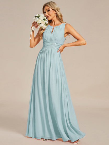 ever KALIA|Simple Sleeveless A-line Chiffon Bridesmaid Dress with Hollow Out Detail