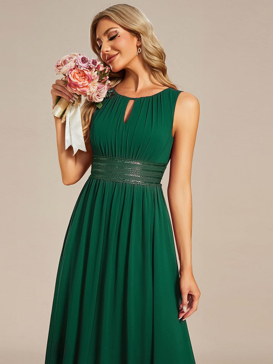 ever KALIA|Simple Sleeveless A-line Chiffon Bridesmaid Dress with Hollow Out Detail