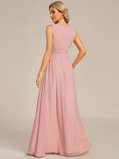 ever KALIA|Simple Sleeveless A-line Chiffon Bridesmaid Dress with Hollow Out Detail