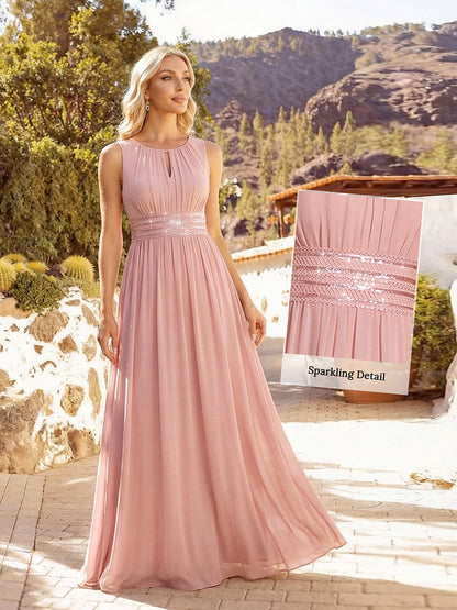 ever KALIA|Hollow Out Sleeveless Maxi Wedding Guest Dress
