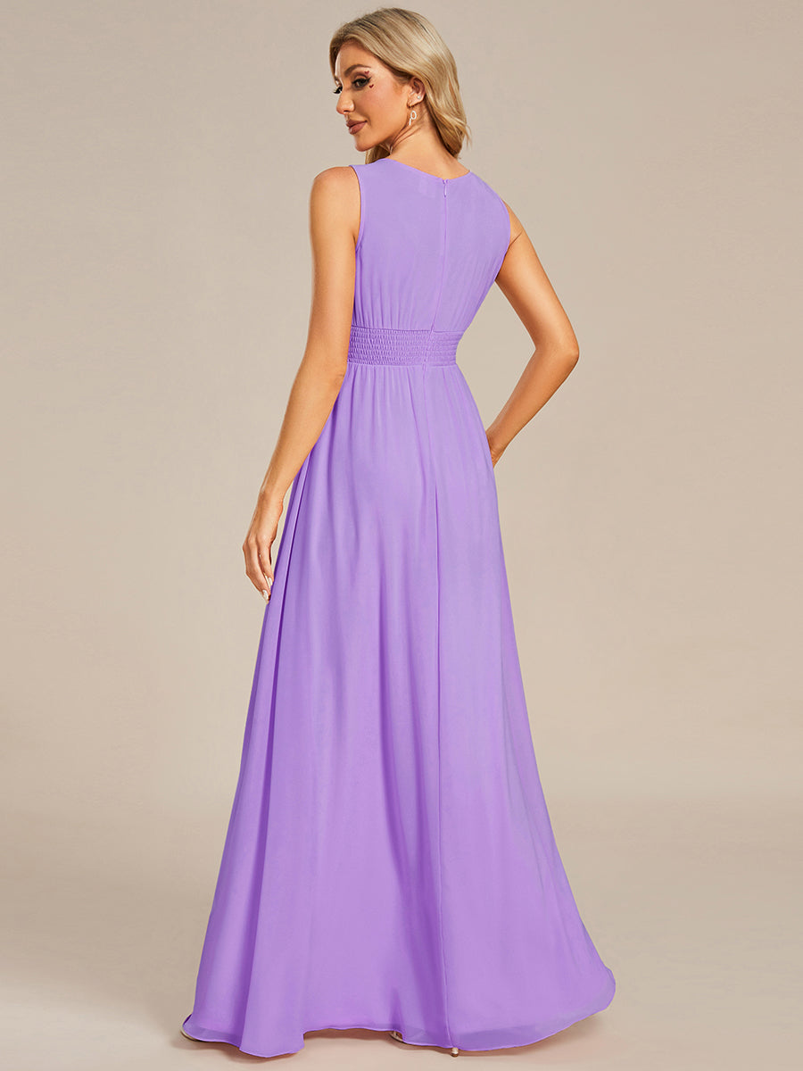 ever KALIA|Simple Sleeveless A-line Chiffon Bridesmaid Dress with Hollow Out Detail