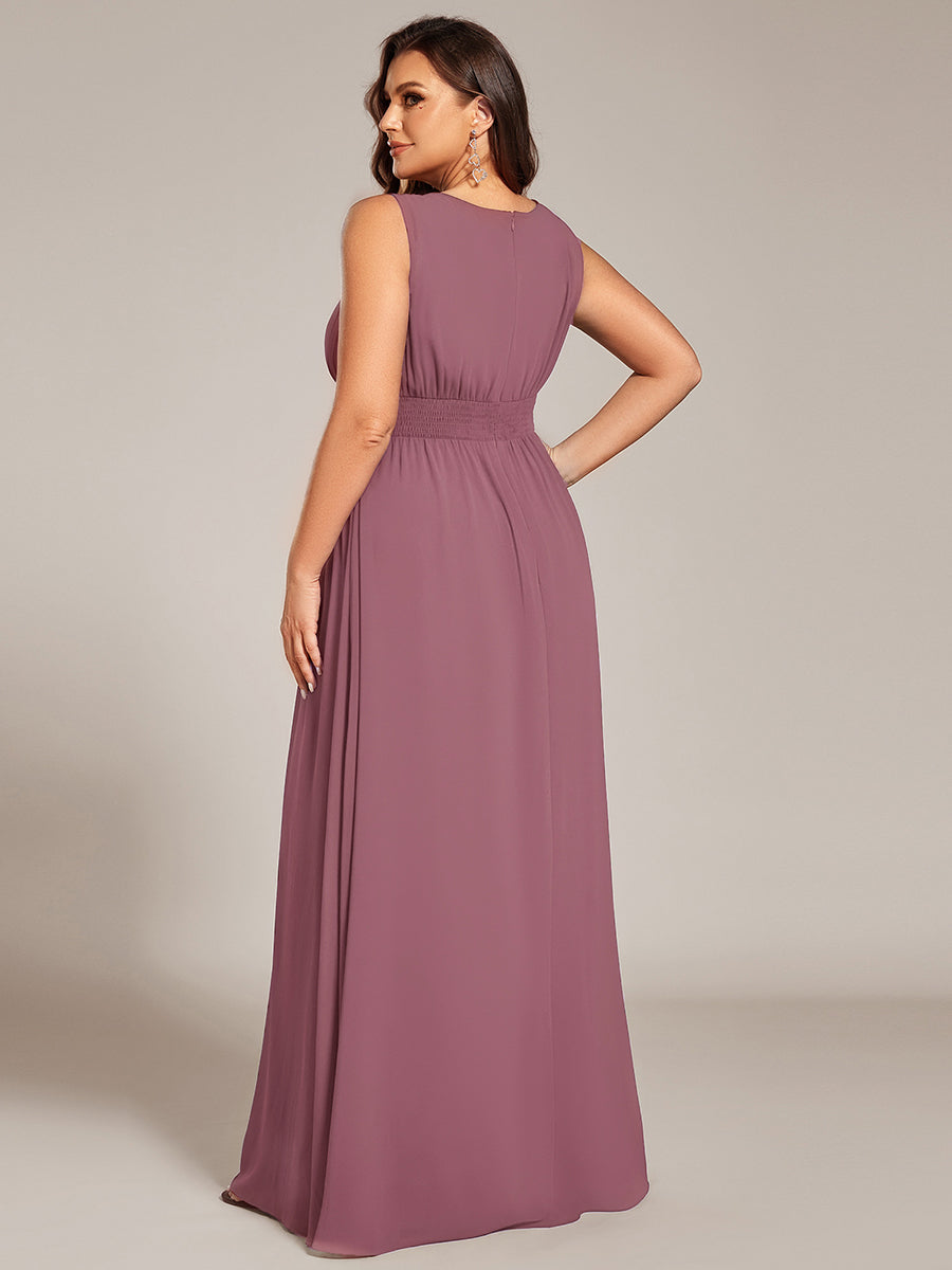 ever KALIA|Simple Sleeveless A-line Chiffon Bridesmaid Dress with Hollow Out Detail