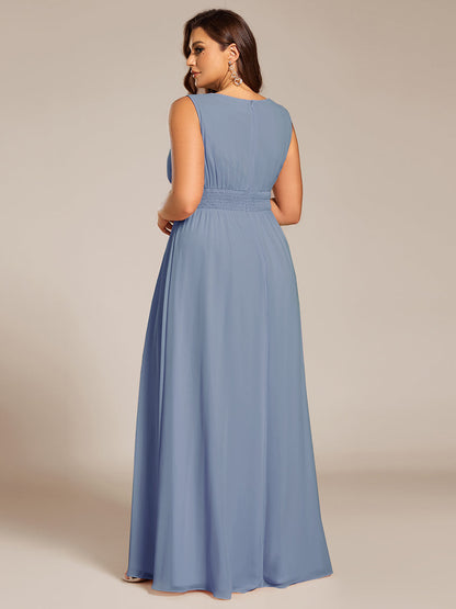 ever KALIA|Simple Sleeveless A-line Chiffon Bridesmaid Dress with Hollow Out Detail