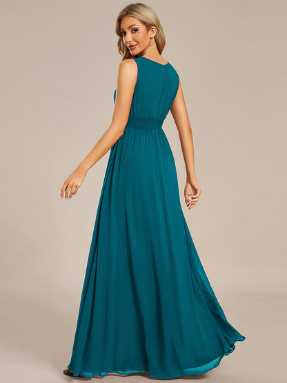 ever KALIA|Simple Sleeveless A-line Chiffon Bridesmaid Dress with Hollow Out Detail