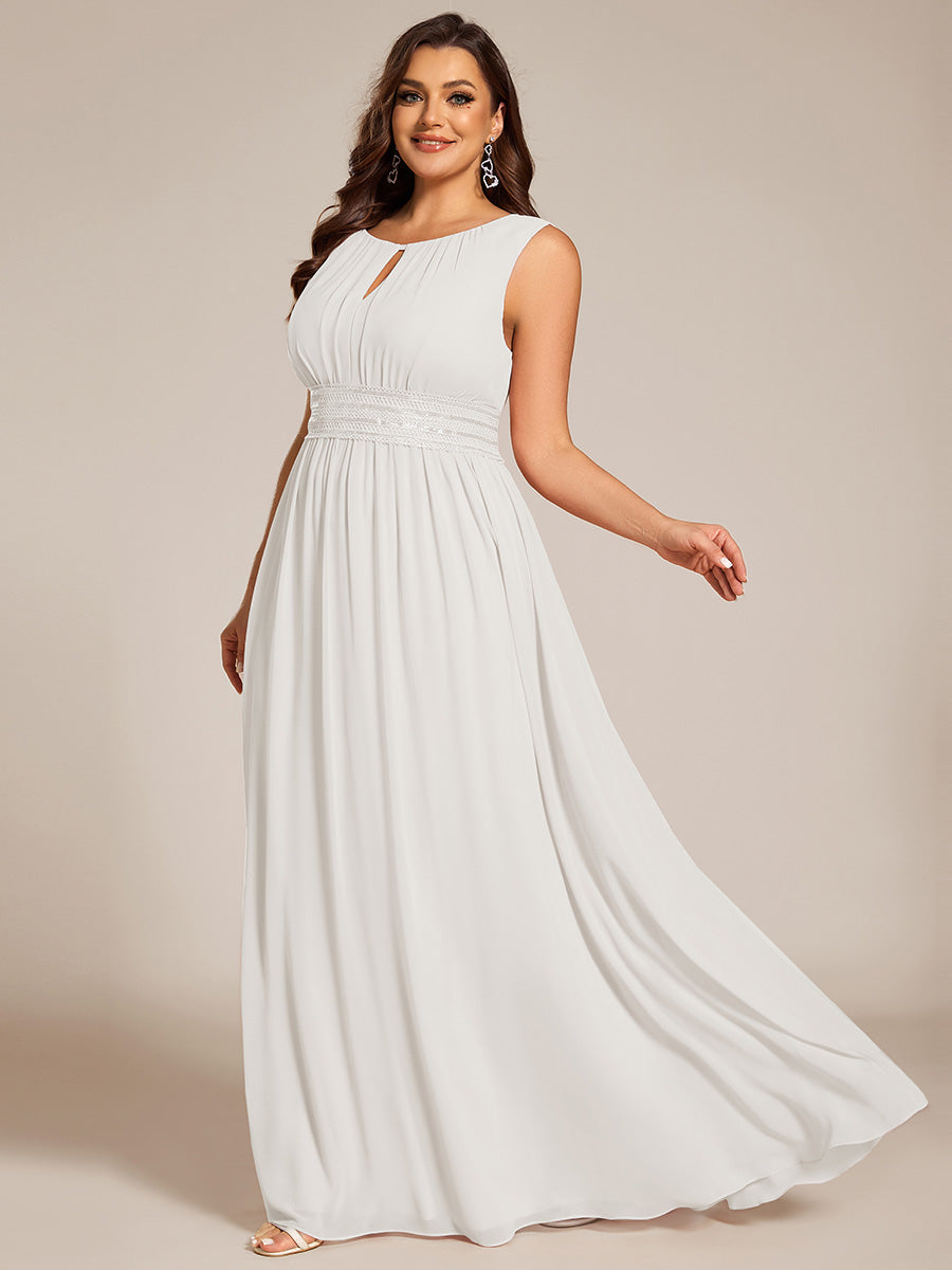 ever KALIA|Simple Sleeveless A-line Chiffon Bridesmaid Dress with Hollow Out Detail
