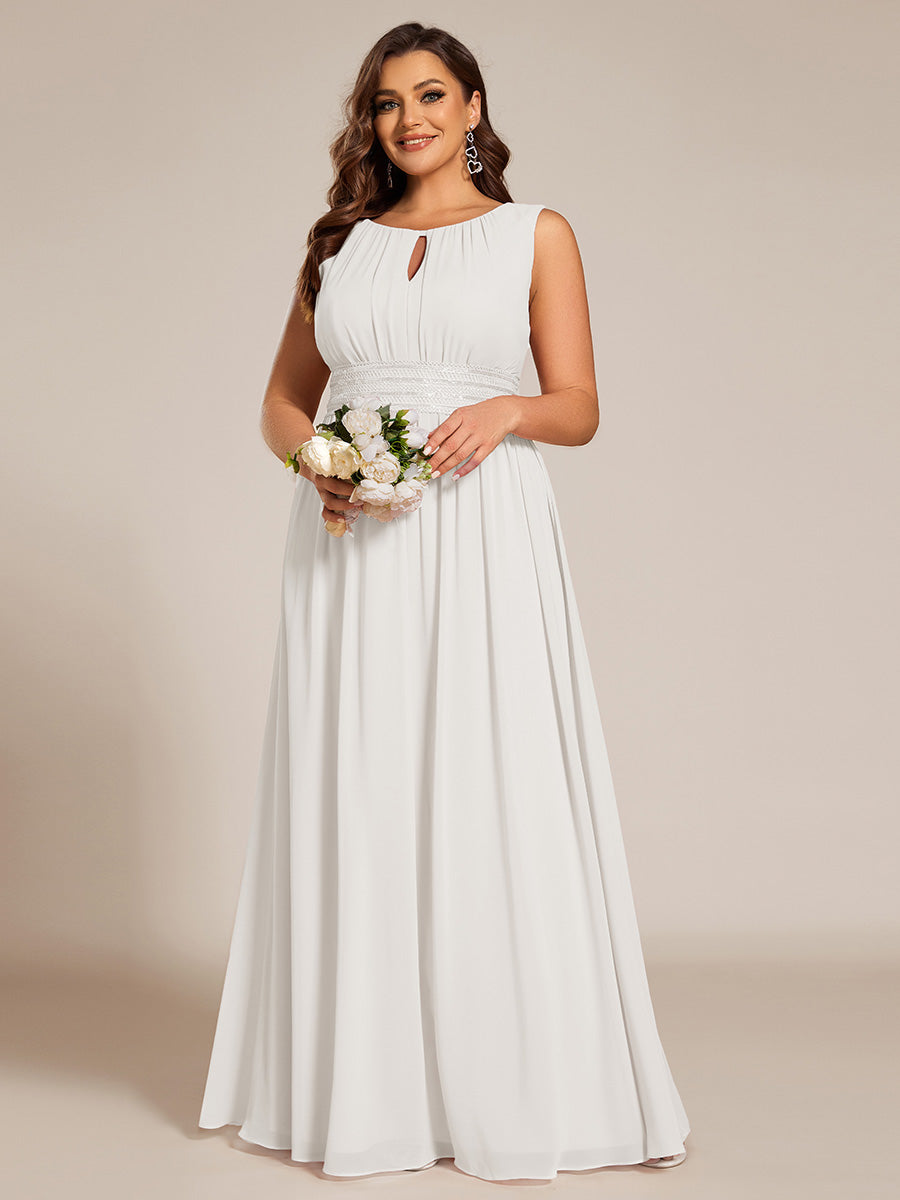 ever KALIA|Simple Sleeveless A-line Chiffon Bridesmaid Dress with Hollow Out Detail